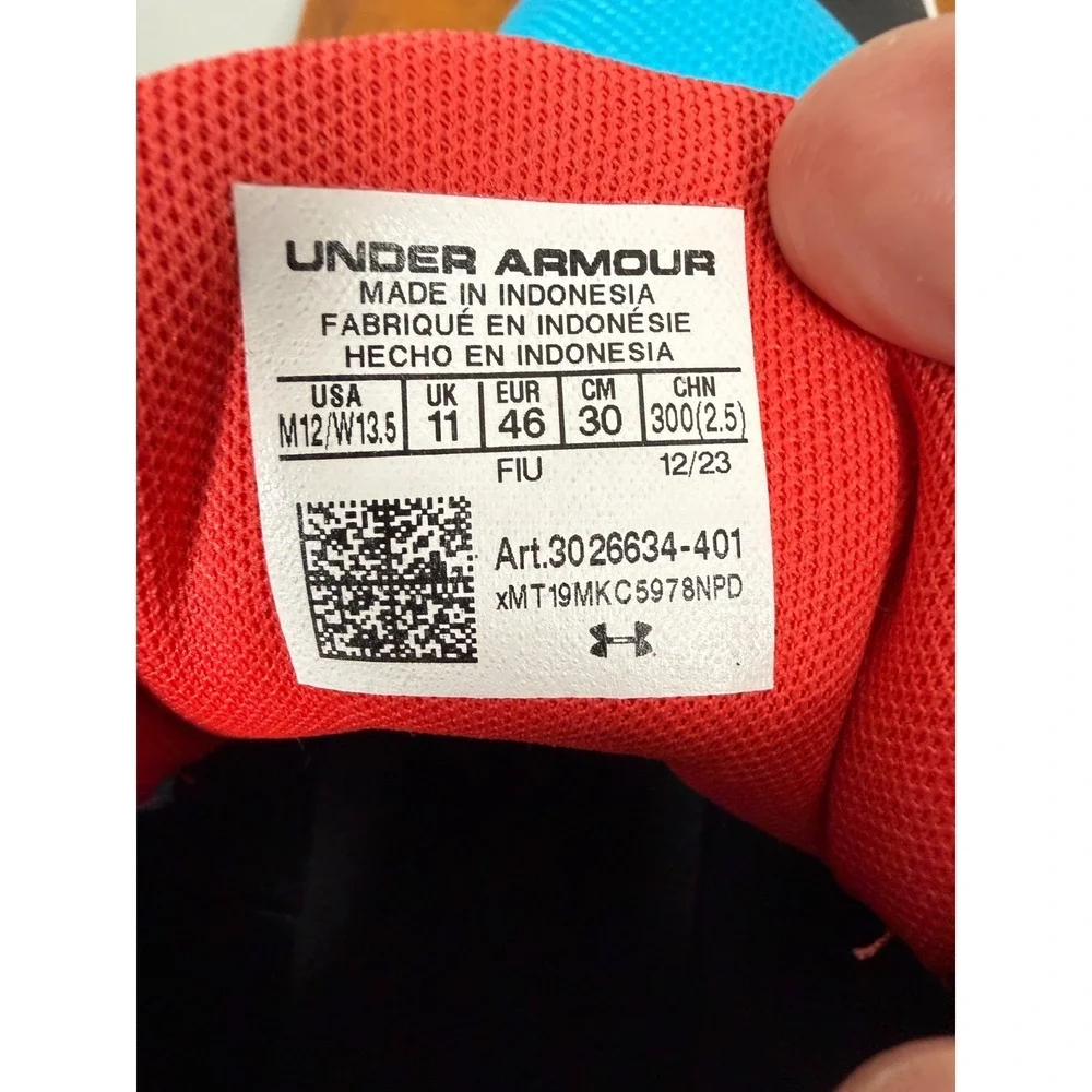 Under‎ Armour Jet '23 Basketball Shoe's Men's 12 Blue/Red Style# 3026634-401
